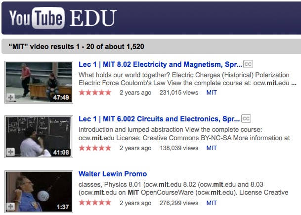 MIT on YouTube EDU